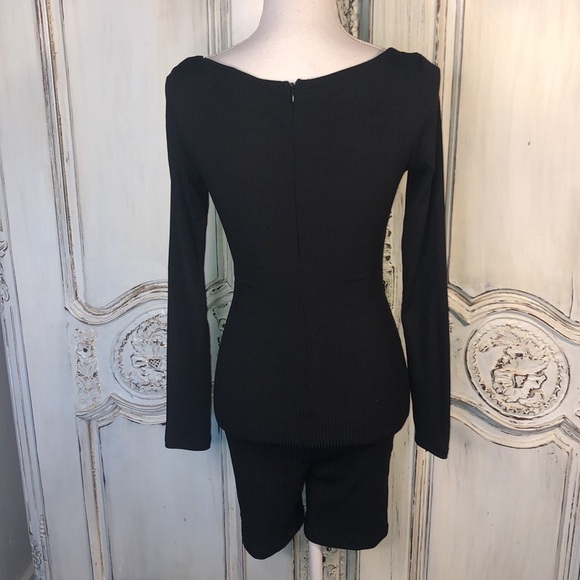 Princess Polly xx Ribbed Knit Long Sleeves Square Neck Bodycon Romper Size 4 - Picture 9 of 14